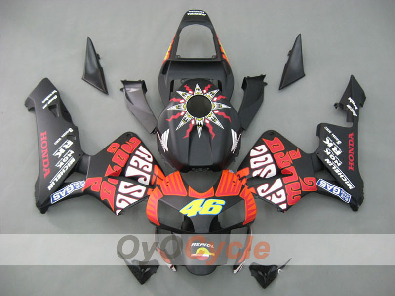 Kit de carénage injecté pour CBR600RR 03-04 - Noir, mat - Rossi #OYO87902540