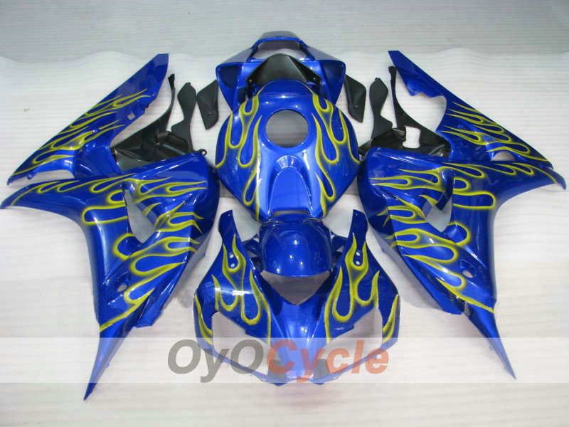 Kit de carénage à injection pour CBR1000RR 06-07 - Jaune, bleu - Flamme #OYO87900585
