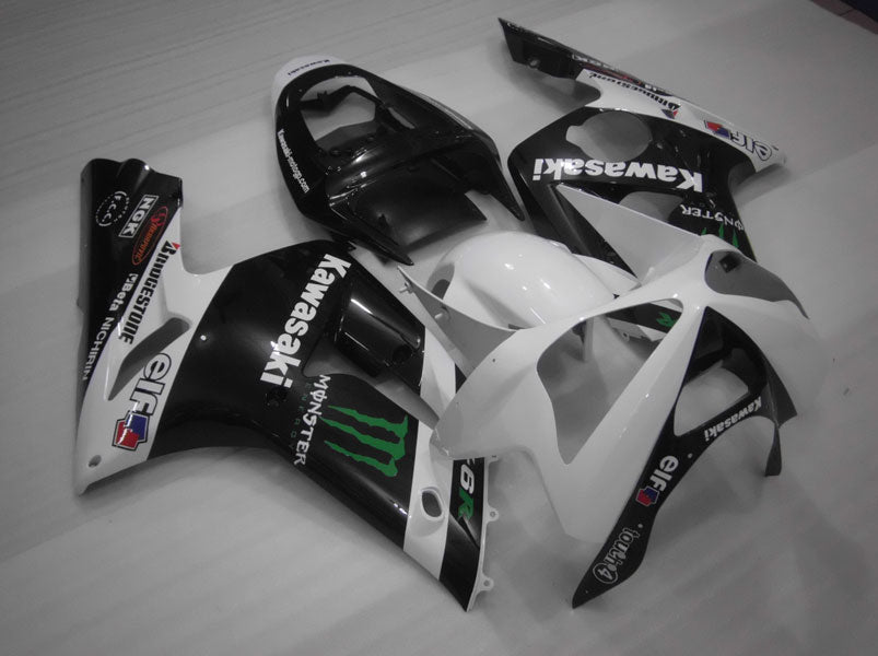 Kit de carénage à injection pour NINJA ZX-6R 03-04 - Blanc, Noir - Monster #OYO87901810 Image principale du produit