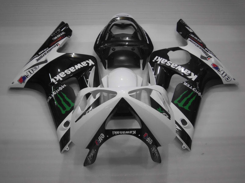 Kit de carénage à injection pour NINJA ZX-6R 03-04 - Blanc, Noir - Monster #OYO87901810
