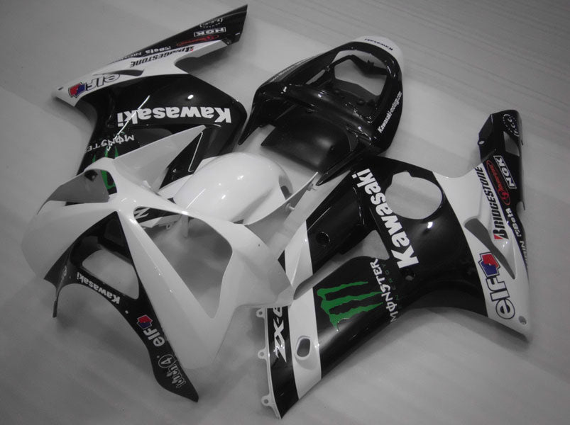 Kit de carénage à injection pour NINJA ZX-6R 03-04 - Blanc, Noir - Monster #OYO87901810