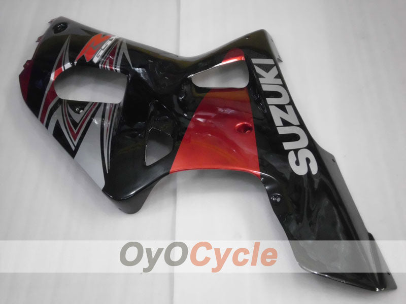 Kit de carénage à injection pour GSX R750 00-03 - Rouge, Noir - Style d'usine #OYO87901071