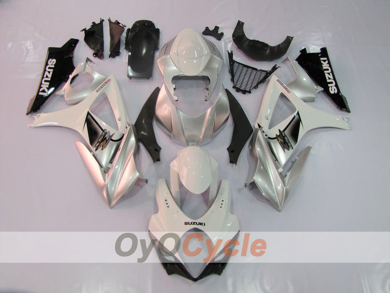 Kit de carénage à injection pour GSX R1000 07-08 - Blanc, argenté - Style d'origine #OYO87902891 Image principale du produit