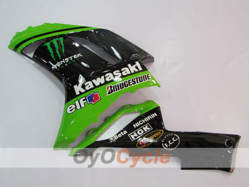 Kit de carénage à injection pour NINJA ZX-6R 07-08 - Vert, noir - Monster #OYO87901950