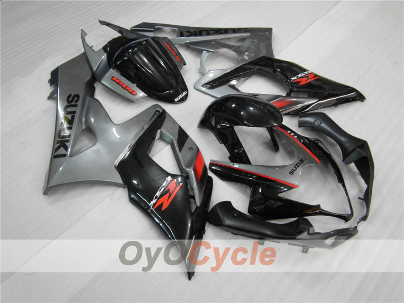 Kit de carénage moulé par injection pour GSX R1000 05-06 - Noir, Argent - Style usine #OYO87901980