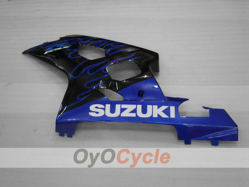 Kit de carénages injectés pour GSXR600 04-05 - Bleu, Noir - Flamme #OYO87901178