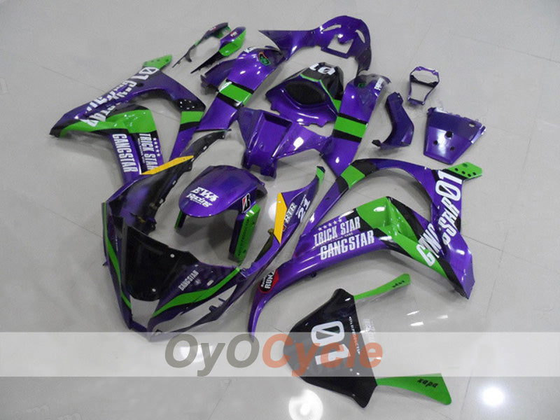 Kit de carénage injecté pour NINJA ZX-10R 11-15 - Vert, violet - Style d'origine #OYO87903130