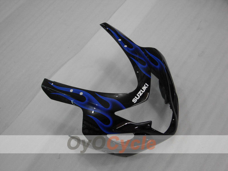 Kit de carénages injectés pour GSXR600 04-05 - Bleu, Noir - Flamme #OYO87901178