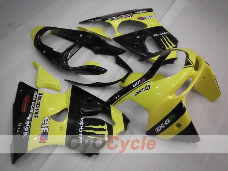 Kit de carénage pour NINJA ZX-6R 98-99 - Jaune, noir - Monster #OYO87903000