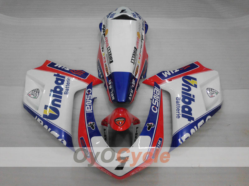 Kit de carénage à injection pour Ducati 1098 07-09 - Bleu, Blanc - Style usine #OYO87902305 Image secondaire du produit