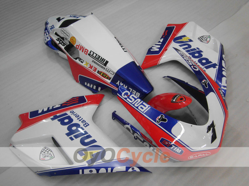 Kit de carénage à injection pour Ducati 848 08-13 - Rouge, blanc - Style usine #OYO87902187 Image principale du produit