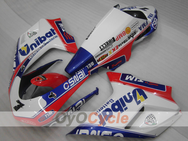 Kit de carénage à injection pour Ducati 1198 09-11 - Bleu, Blanc - Style d'usine #OYO87902340