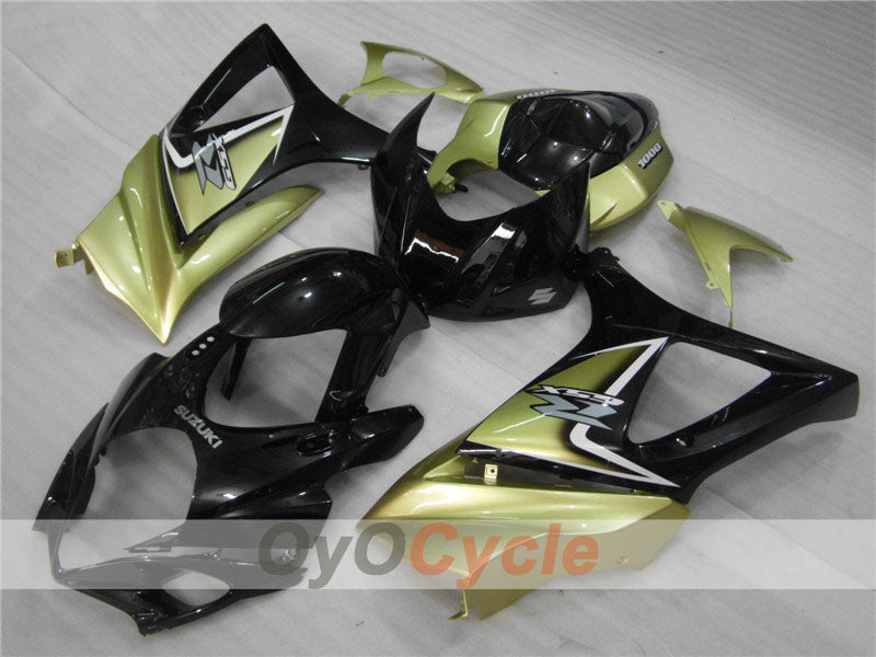 Kit de carénage injecté pour GSX R1000 07-08 - Noir, doré - Style usine #OYO87902110