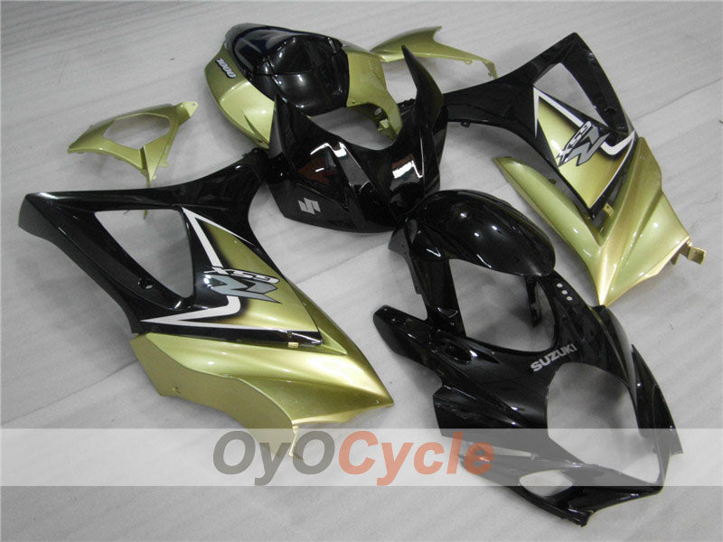 Kit de carénage injecté pour GSX R1000 07-08 - Noir, doré - Style usine #OYO87902110 Image principale du produit