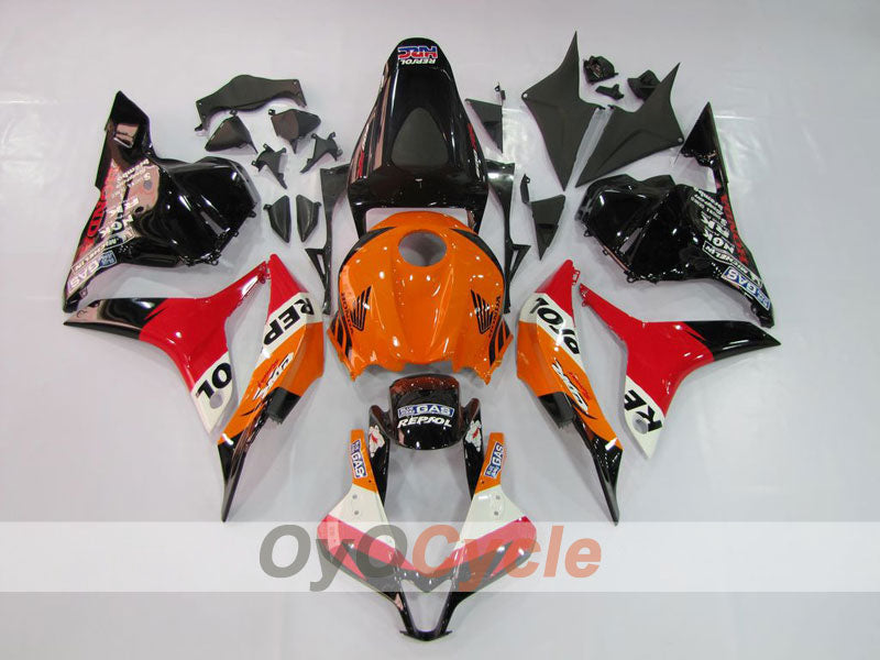 Kit de carénage à injection pour CBR600RR 09-12 - Orange, Noir - Repsol #OYO87900457