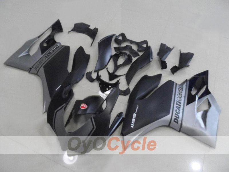 Kit de carénage injecté pour Ducati 1199 de 11-14 - Noir, Gris - Style usine #OYO87903391 Image principale du produit