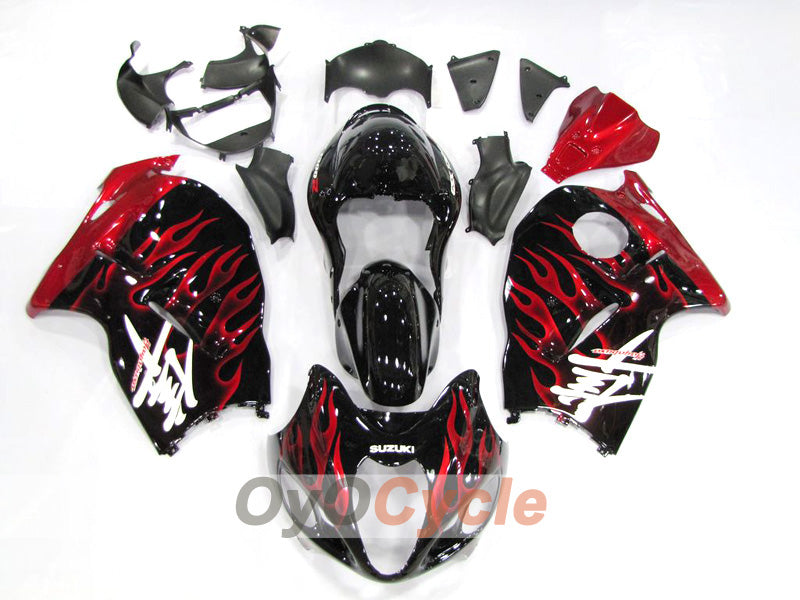 Kit de carénages d'injection pour GSXR1300 Hayabusa 99-07 - Rouge, noir - Flamme #OYO87902656 Image principale du produit