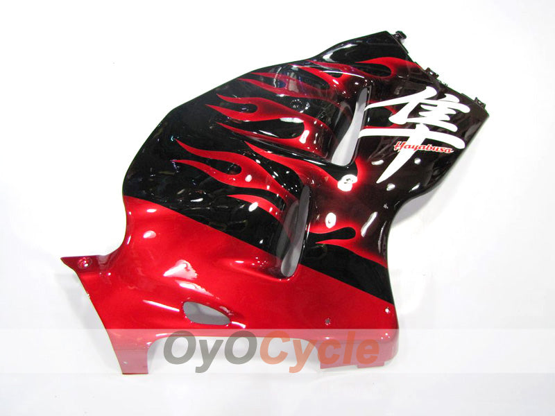 Kit de carénages d'injection pour GSXR1300 Hayabusa 99-07 - Rouge, noir - Flamme #OYO87902656