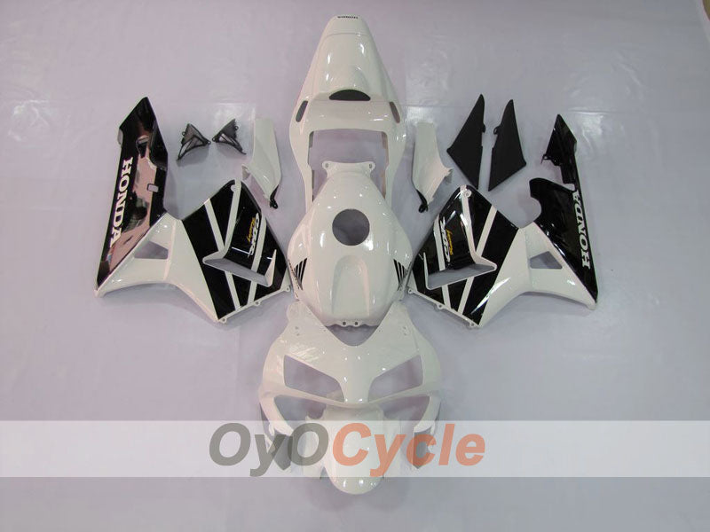 Kit de carénage injecté pour CBR600RR 03-04 - Blanc, noir - Style usine #OYO87902549