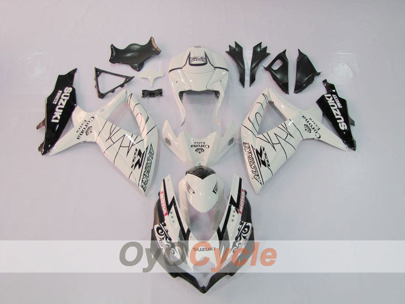 Kit de carénage à injection pour GSX R600 08-10 - Blanc, Noir - Corona, MOTUL #OYO87901607