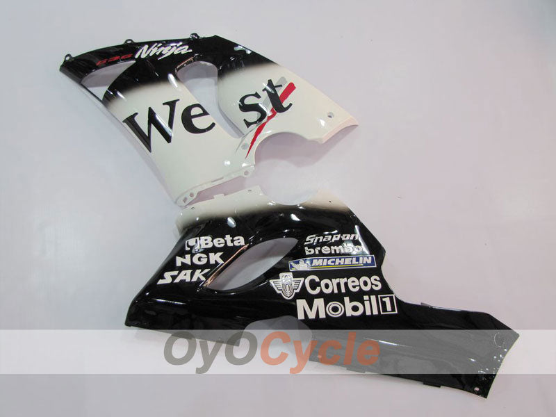 Kit de carénages à injection pour NINJA ZX-6R 05-06 - Blanc, Noir - West #OYO87901894