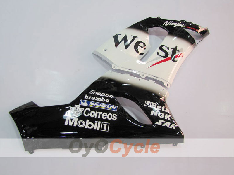 Kit de carénages à injection pour NINJA ZX-6R 05-06 - Blanc, Noir - West #OYO87901894