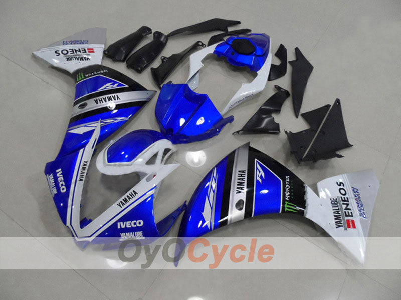 Kit de carénage injecté pour YZF-R1 12-14 - Bleu, blanc - Style d'origine #OYO87903180