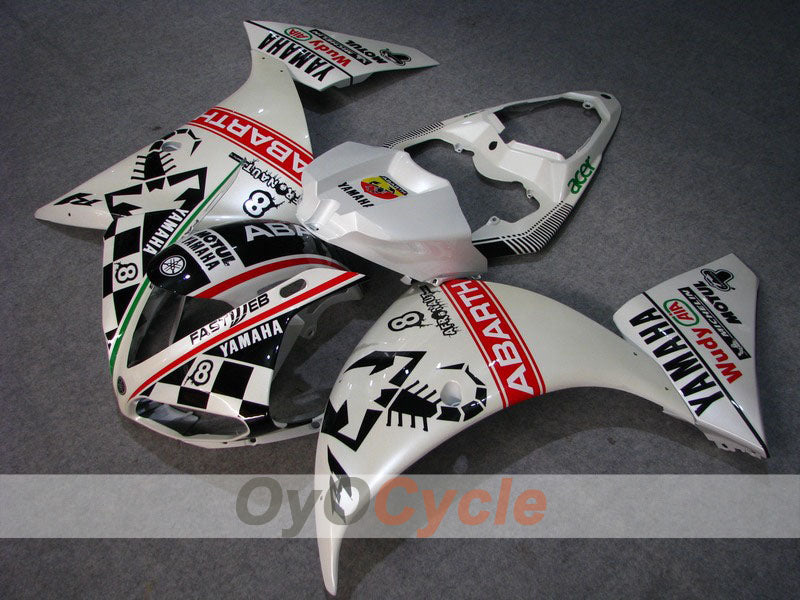 Kit de carénage à injection pour YZF-R1 09-11 - Noir, blanc nacré - ABARTH #OYO87900884