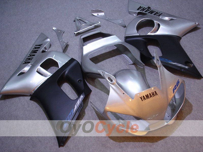 Kit de carénages injectés pour YZF-R6 98-02 - Noir, argent, mat - Style usine #OYO87901012
