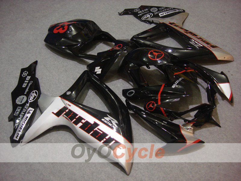 Kit de carénage à injection pour GSX R750 08-10 - Noir, Argent - Jordan #OYO87901450