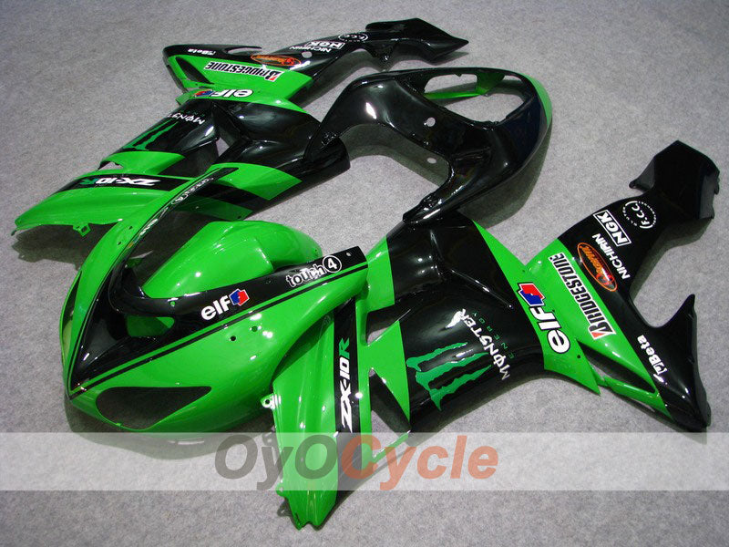 Kit de carénage à injection pour NINJA ZX-10R 06-07 - Vert, noir - Monster #OYO87901628