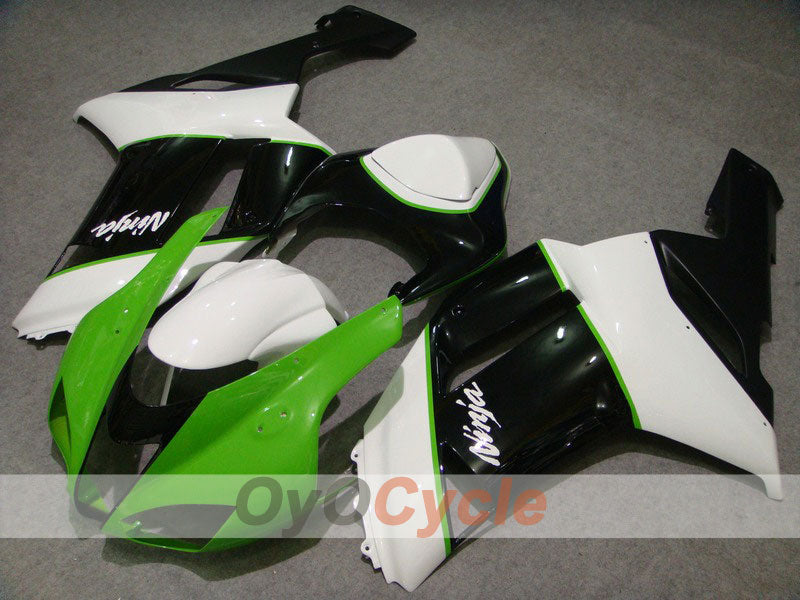Kit de carénage à injection pour NINJA ZX-6R 07-08 - Vert, blanc - Style d'usine #OYO87901918