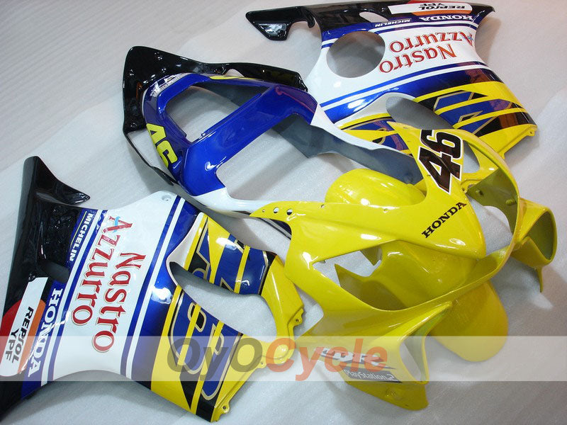 Kit de carénage injecté pour CBR600F4i 01-03 - Jaune, Bleu - MICHELIN, Nastro Azzurro #OYO87900164