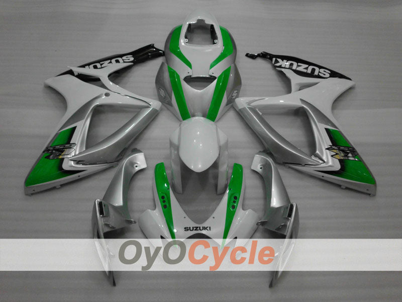 Kit de carénage à injection pour GSX R750 06-07 - Vert, Argent - Style d'origine #OYO87901311