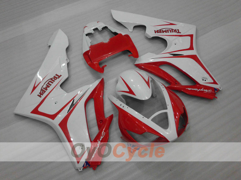 Kit de carénage à injection pour Triumph Daytona 675 06-08 - Rouge, Blanc - Style usine #OYO87903144