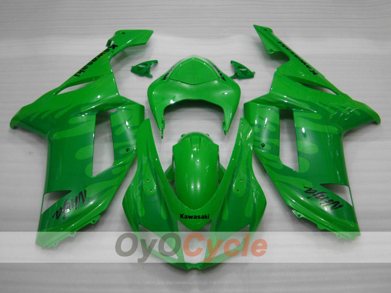 Kit de carénage à injection pour NINJA ZX-6R 07-08 - Vert - Flamme #OYO87901932
