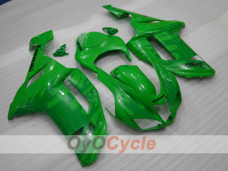 Kit de carénage à injection pour NINJA ZX-6R 07-08 - Vert - Flamme #OYO87901932
