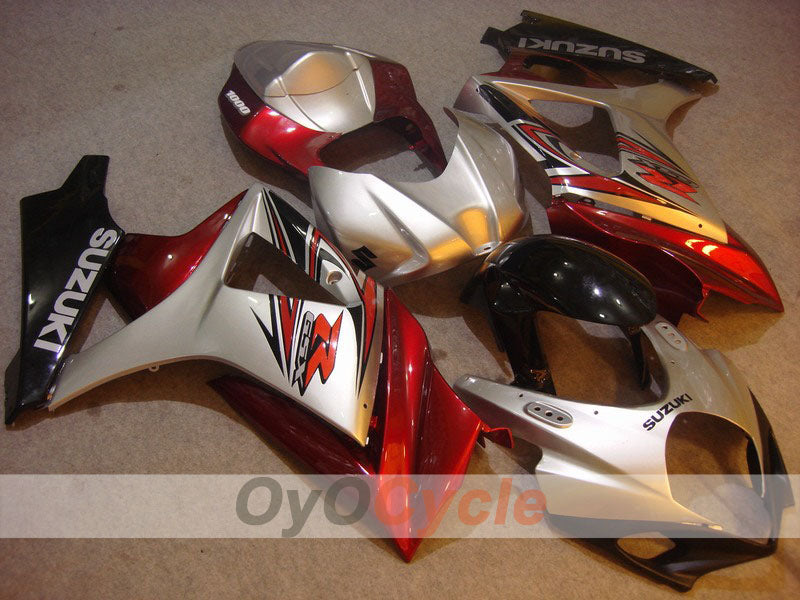 Kit de carénage à injection pour GSX R1000 07-08 - Rouge, Argent - Style usine #OYO87902129 Image principale du produit