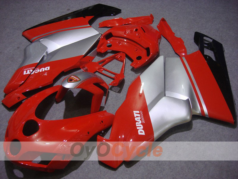 Kit de carénages injectés pour Ducati 999 05-06 - Rouge, Argent - Style d’origine #OYO87902371 Image principale du produit