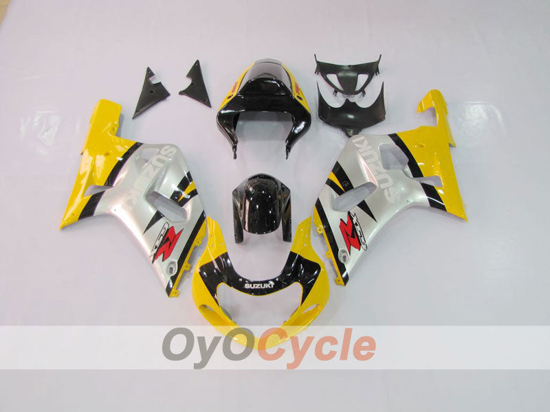 Kit de carénage à injection pour GSX R600 01-03 - Jaune, argent - Style d'origine #OYO87901085