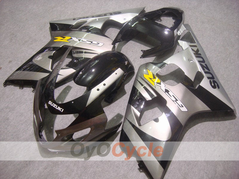 Kit de carénage injecté pour GSX R750 04-05 - Noir, Argenté - Style d’origine #OYO87901189