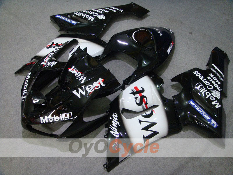 Kit de carénages à injection pour NINJA ZX-6R 05-06 - Blanc, Noir - West #OYO87901896