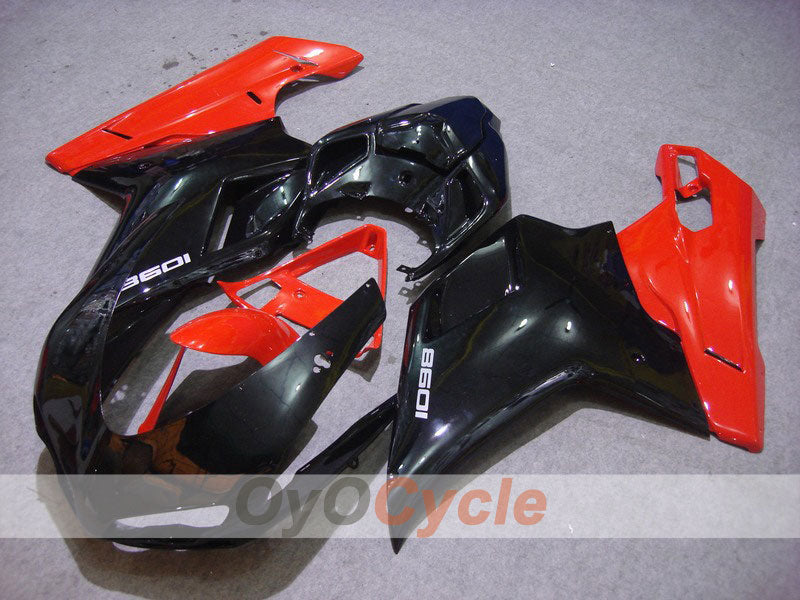 Kit de carénage injecté pour Ducati 1098 07-09 - Rouge, noir - Style usine #OYO87902319