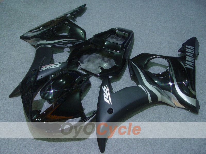 Kit de carénage à injection pour YZF-R6 03-04 - Noir, Argent - Flame #OYO87900906 Image principale du produit