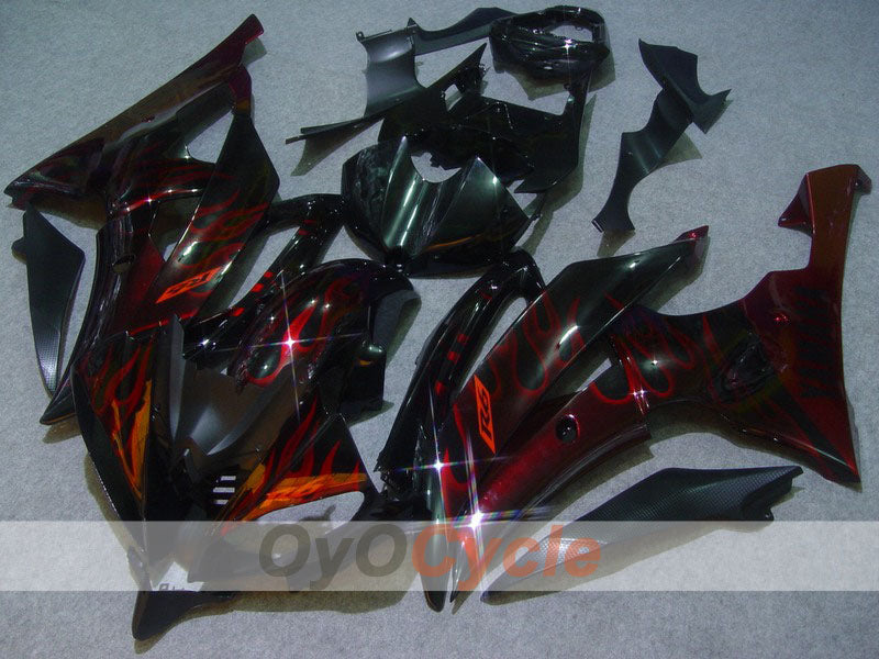 Kit de carénage à injection pour YZF-R6 08-16 - Rouge, Noir - Flamme #OYO87900964 Image principale du produit