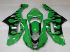 Kit de carénage à injection pour NINJA ZX-6R 07-08 - Vert, Noir - Flamme #OYO87901931