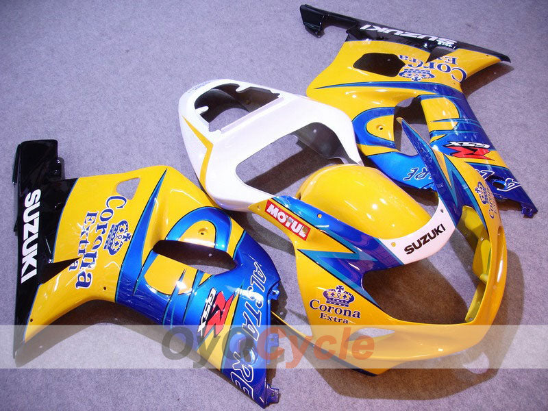 Kit de carénage à injection pour GSX R600 01-03 - Jaune, Bleu - Corona, MOTUL #OYO87901034 Image principale du produit