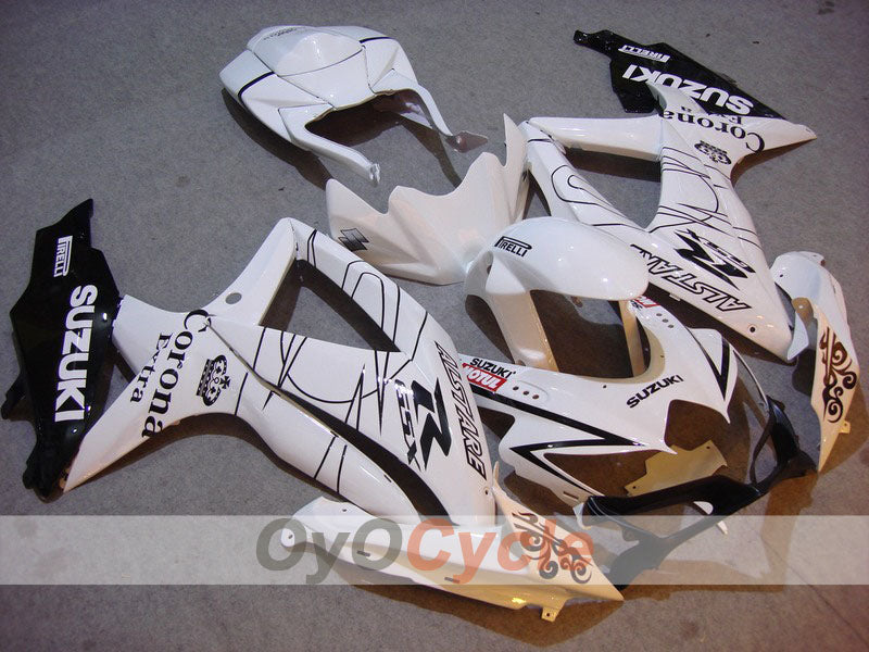 Kit de carénage à injection pour GSX R600 08-10 - Blanc, Noir - Corona, MOTUL #OYO87901613