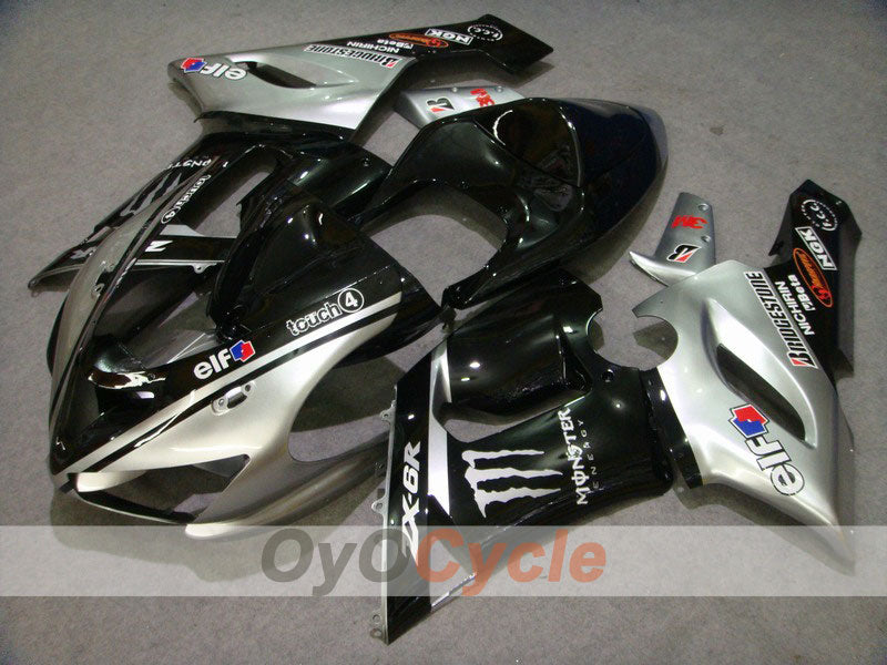 Kit de carénage à injection pour NINJA ZX-6R 05-06 - Noir, Argent - Monster #OYO87901878 Image principale du produit