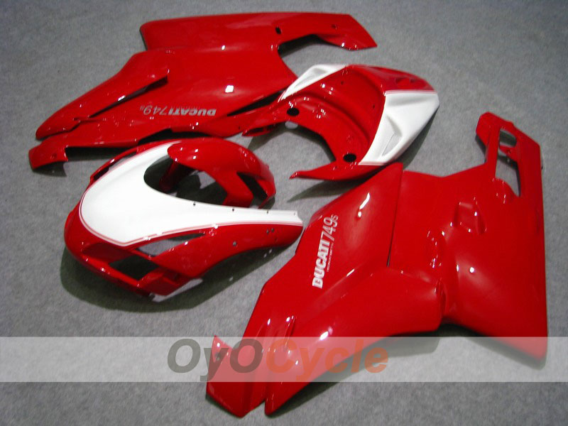 Kit de carénage à injection pour Ducati 749 03-04 - Rouge, Blanc - Style usine #OYO87902125 Image principale du produit